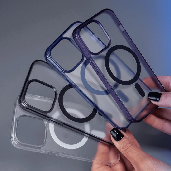 Juodas 3mk Frosty MagCase dėklas iPhone 12 Pro Max telefonui