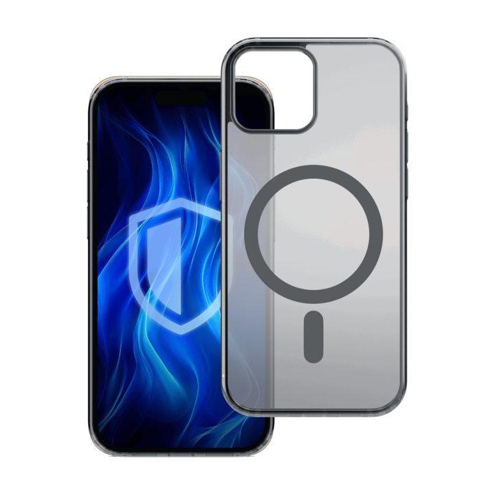 Juodas 3mk Frosty MagCase dėklas iPhone 12 Pro Max telefonui