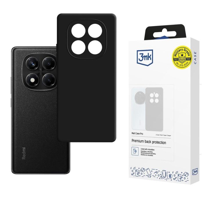 Dėklas Xiaomi Redmi Note 14 Pro 4G, matinis juodas