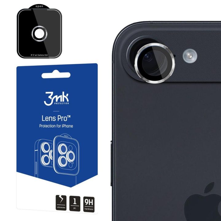 Apsauginis grūdintas stiklas iPhone 17 Air objektyvui sidabro spalvos
