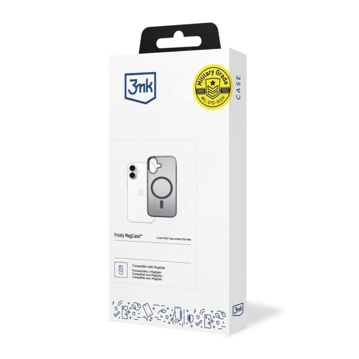 Dėklas 3mk Frosty MagCase iPhone 17 telefonui, juodas
