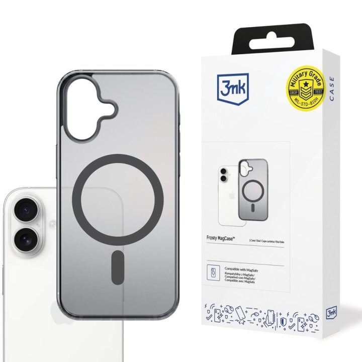 Dėklas 3mk Frosty MagCase iPhone 17 telefonui, juodas