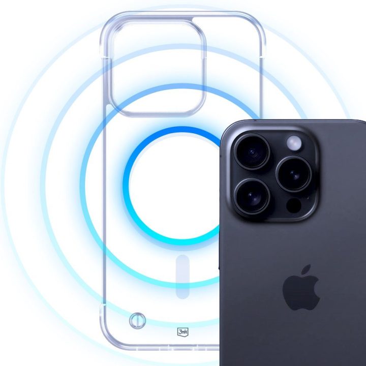 Skaidrus dėklas iPhone 15 Pro 3mk Just20g MagCase