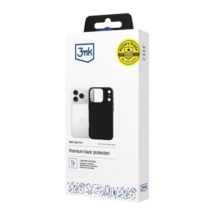 3mk Matt Case Pro dėklas Apple iPhone 17 Pro Max telefonui, juodas