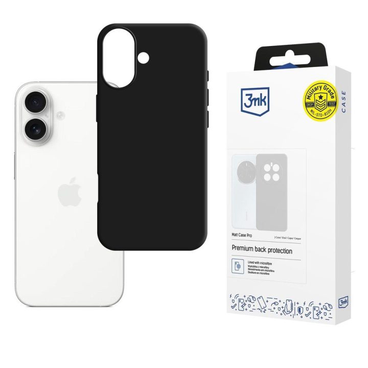 Dėklas 3mk Matt Case Pro „Apple iPhone 17“ telefonui, juodas