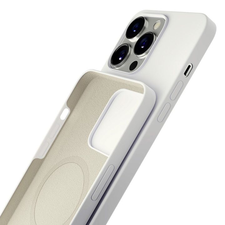 Baltas silikoninis dėklas 3mk Hardy MagCase iPhone 14 Pro Max