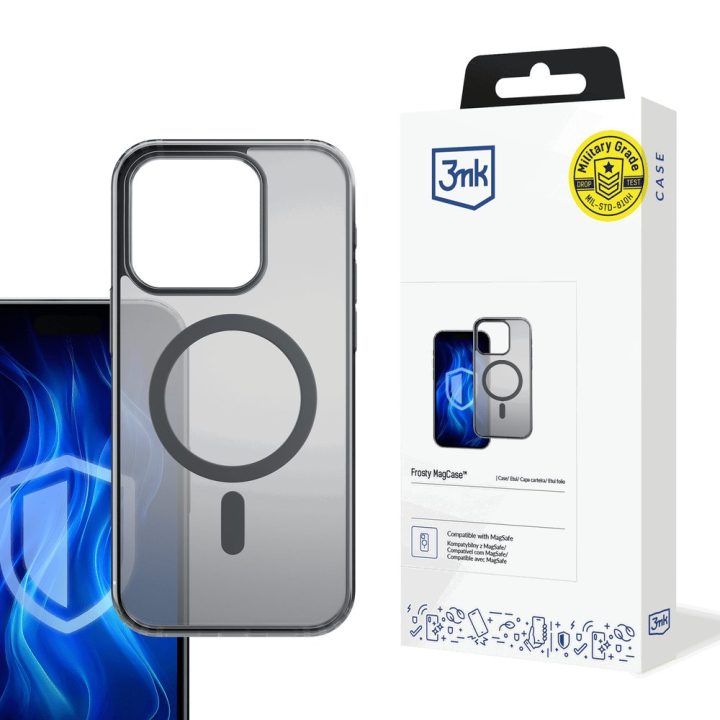 Dėklas 3mk Frosty MagCase iPhone 16 Pro, juodas