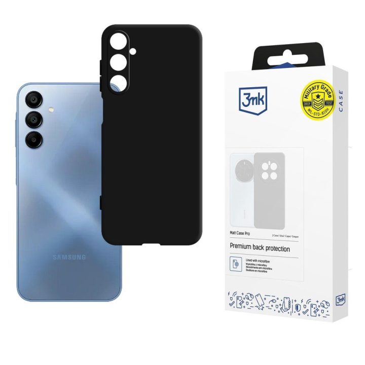 Dėklas Samsung Galaxy A15 5G 3mk Matt Case Pro, juodas