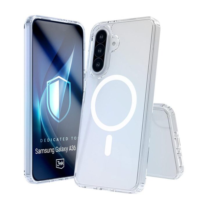 Skaidrus dėklas Samsung Galaxy A36 telefonui 3mk Armor MagCase