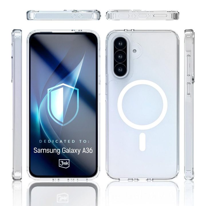 Skaidrus dėklas Samsung Galaxy A36 telefonui 3mk Armor MagCase