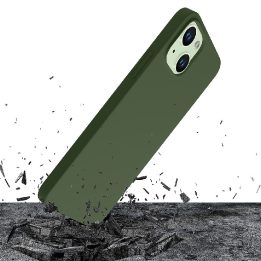 Žalias silikoninis dėklas iPhone 15 Plus telefonui