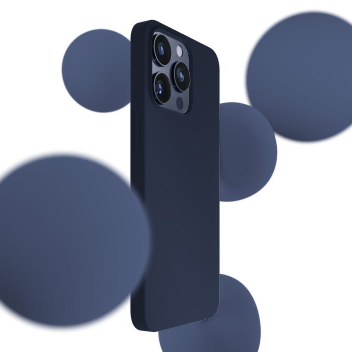 Tamsiai mėlynas dėklas iPhone 15 Pro 3mk Silicone Case