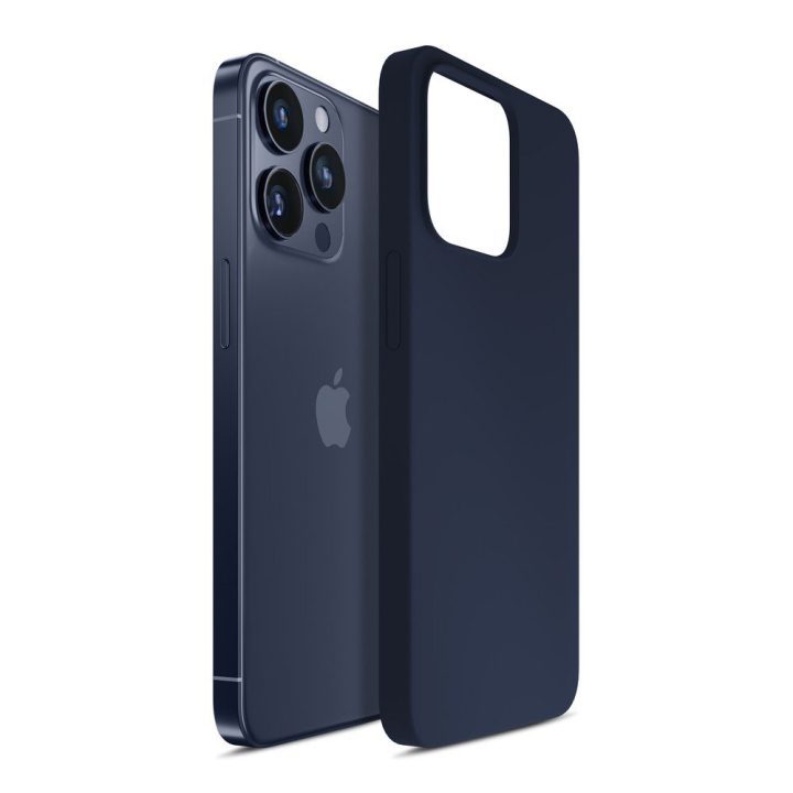 Tamsiai mėlynas dėklas iPhone 15 Pro 3mk Silicone Case