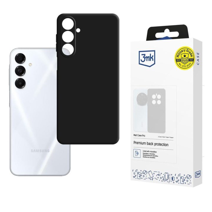 Dėklas Samsung Galaxy A17 5G telefonui 3mk Matt Case Pro, juodas