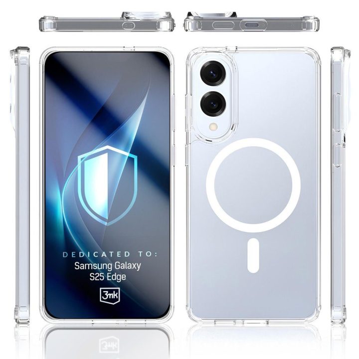 Dėklas Samsung Galaxy S25 Edge 3mk Armor MagCase, skaidrus