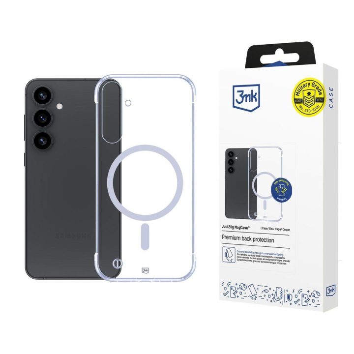 Skaidrus dėklas Samsung Galaxy S25 telefonui 3mk Just20g MagCase