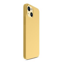 Geltonas silikoninis dėklas iPhone 15 Plus telefonui 3mk HARDY Silicone MagCase