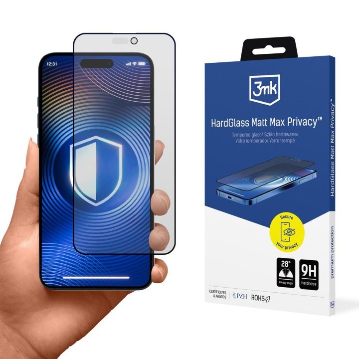3mk HardGlass Matt Max Privacy apsauginis stiklas iPhone 17 Pro