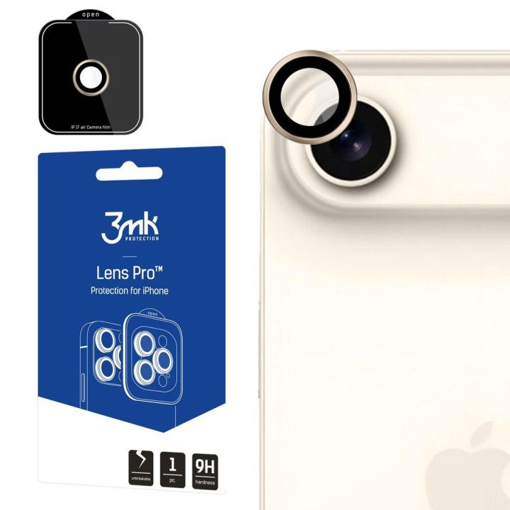 Aukso spalvos apsauginis stiklas iPhone 17 Air kamerai
