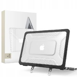 Tech-Protect Kevlar Pro dėklas MacBook Neo 13 2026, juodas ir skaidrus