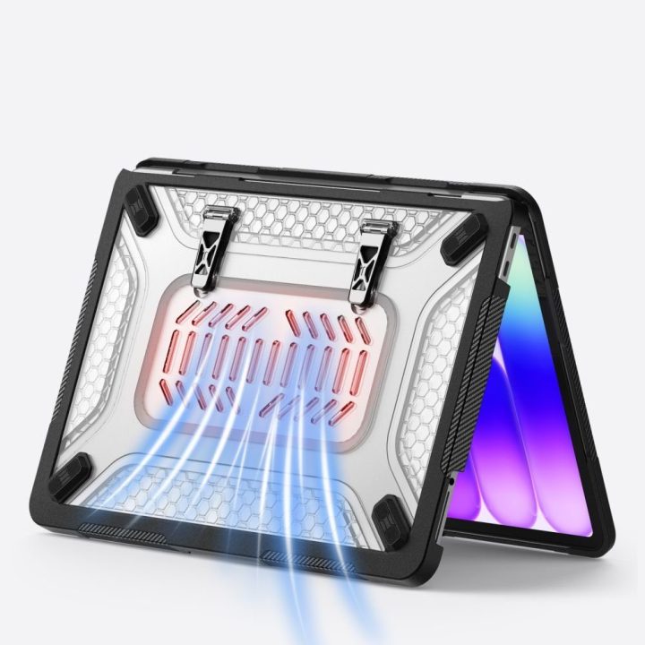 Tech-Protect Kevlar Pro dėklas MacBook Neo 13 2026, juodas ir skaidrus