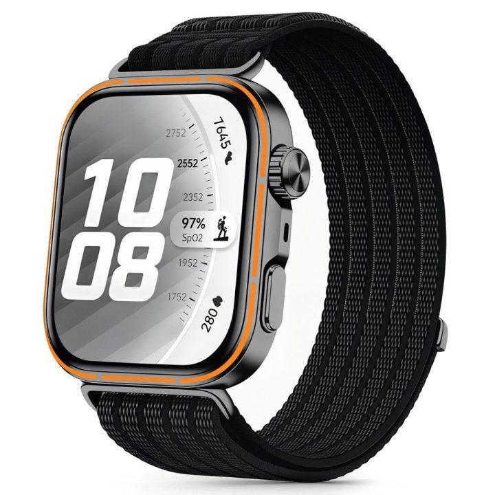 Tech-Protect nailoninis dirželis Huawei Watch Fit 3 / 4 / 4 Pro / 5 / 5 Pro laikrodžiui, juodas