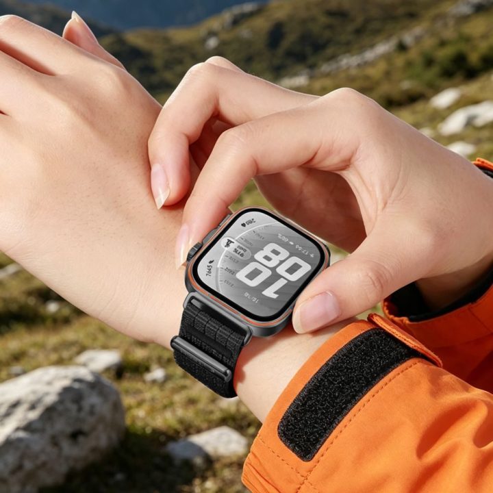 Tech-Protect nailoninis dirželis Huawei Watch Fit 3 / 4 / 4 Pro / 5 / 5 Pro laikrodžiui, juodas