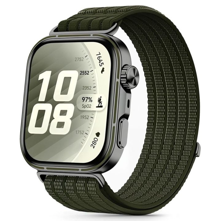 Nailoninis dirželis Huawei Watch Fit 3 / 4 / 4 Pro / 5 / 5 Pro, žalias