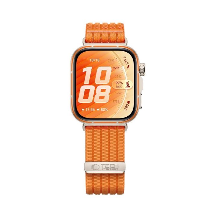 Nailoninis dirželis Tech-Protect Huawei Watch Fit 3 / 4 / 4 Pro / 5 / 5 Pro, oranžinis