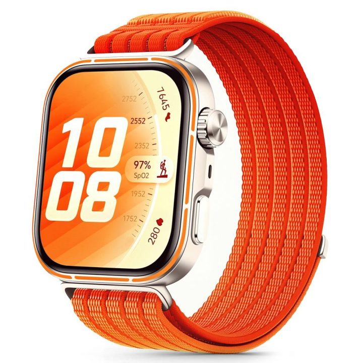 Nailoninis dirželis Tech-Protect Huawei Watch Fit 3 / 4 / 4 Pro / 5 / 5 Pro, oranžinis