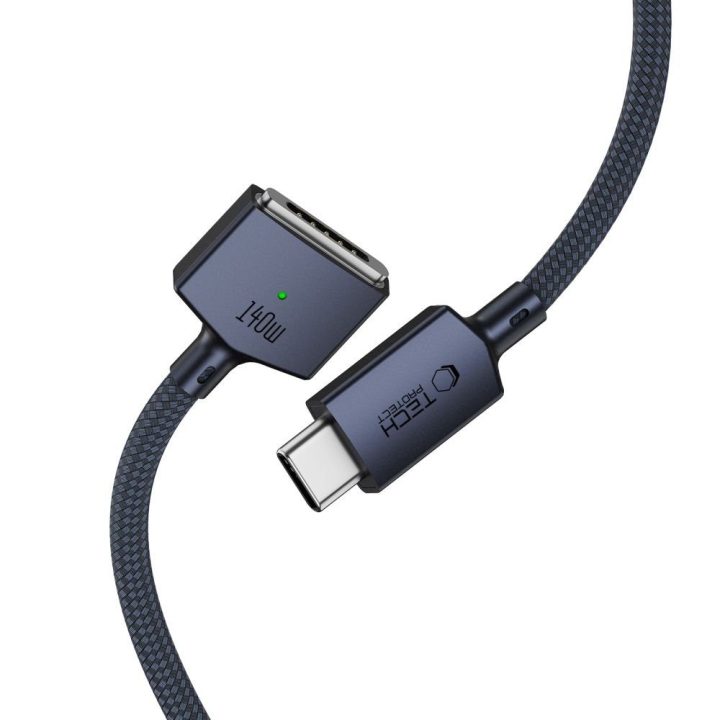 Tech-Protect Ultraboost USB-C / MagSafe 3 įkrovimo laidas, tamsiai mėlynas