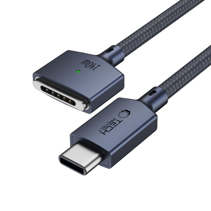 Tech-Protect Ultraboost USB-C / MagSafe 3 įkrovimo laidas, tamsiai mėlynas