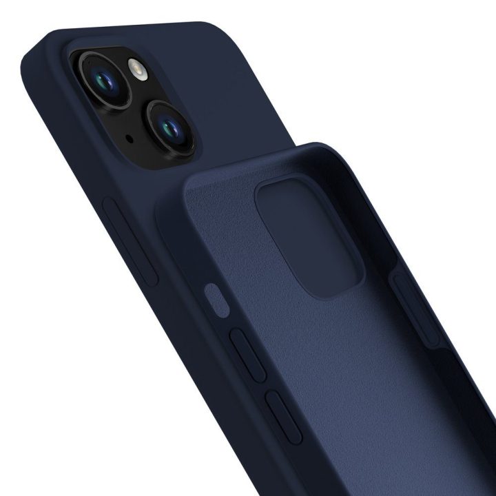 Tamsiai mėlynas silikoninis dėklas iPhone 15 Plus