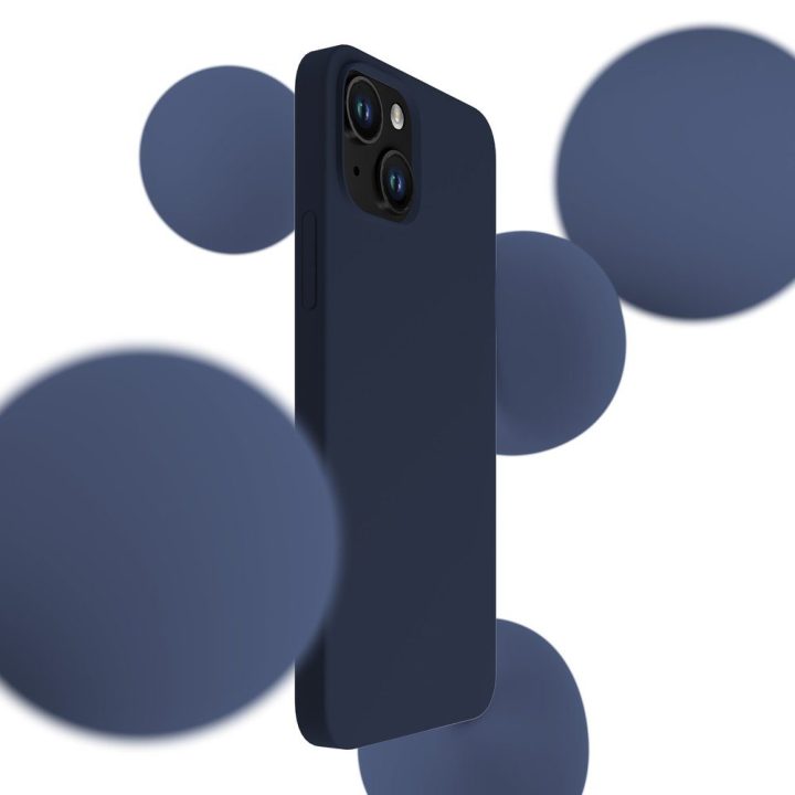 Tamsiai mėlynas silikoninis dėklas iPhone 15 Plus