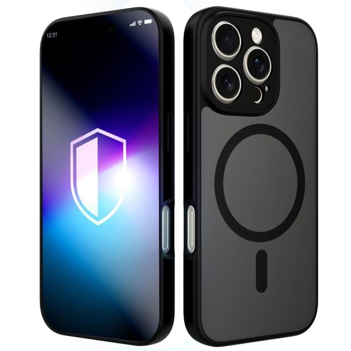 Juodas 3mk Misty MagCase dėklas iPhone 16 Pro Max telefonui