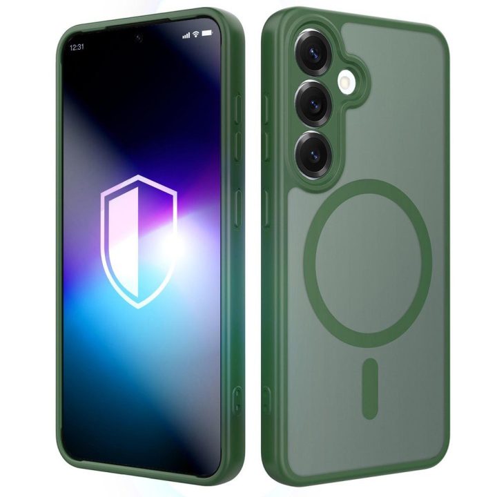 Žalias 3mk Misty MagCase dėklas Samsung Galaxy S25 telefonui