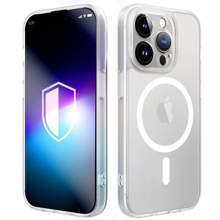Balta dėklas 3mk Misty MagCase iPhone 14 Pro telefonui