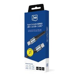 USB-C į USB-C laidas 100 W 1,5 m juodas 3mk Hyper Cable N-SERIES