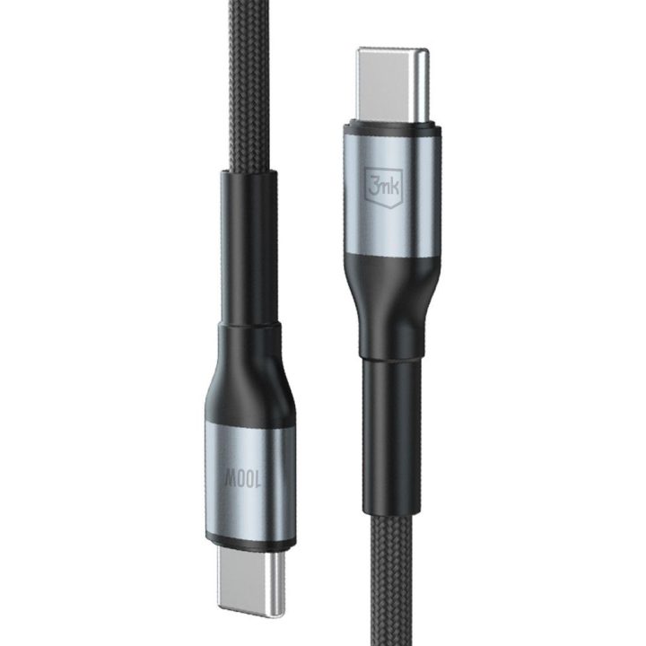 USB-C į USB-C laidas 100 W 1,5 m juodas 3mk Hyper Cable N-SERIES