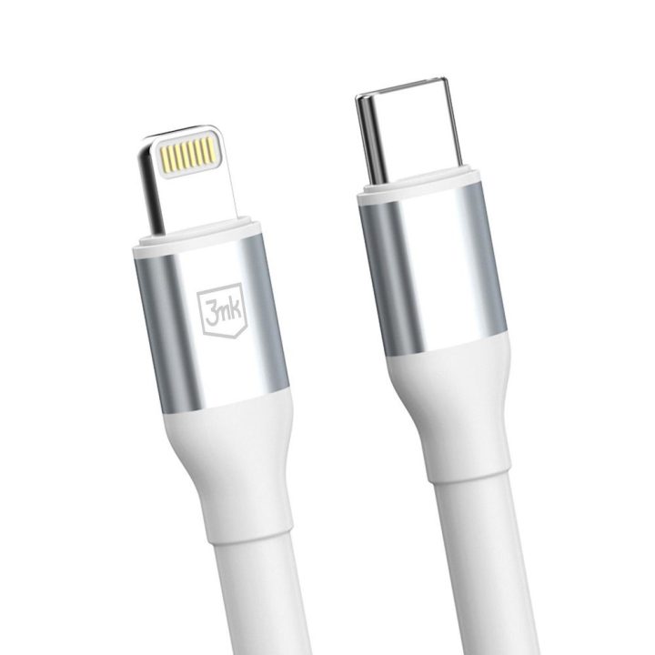 3mk Hyper Cable N-Series USB-C į Lightning laidas 1 m, PD 3.0 27 W, baltas