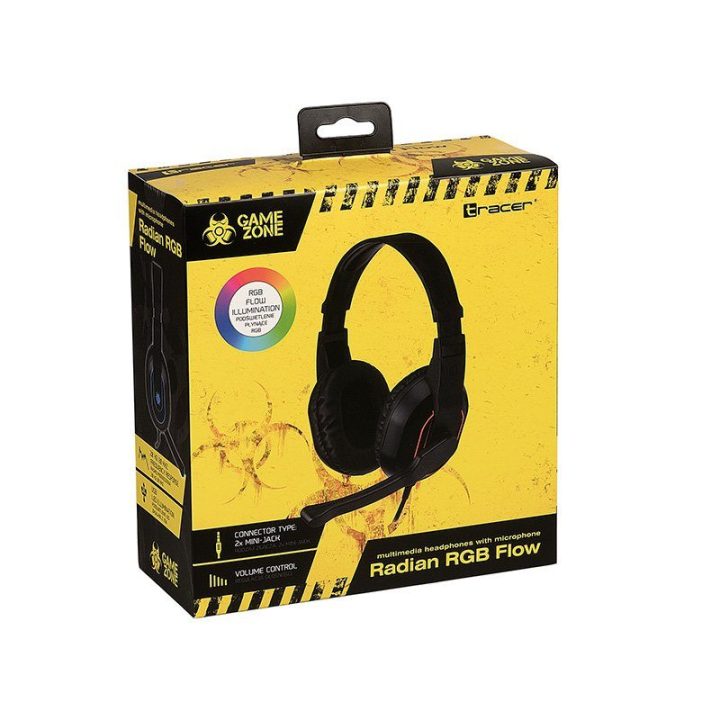 Tracer Gamezone Radian RGB Flow žaidimų ausinės su mikrofonu