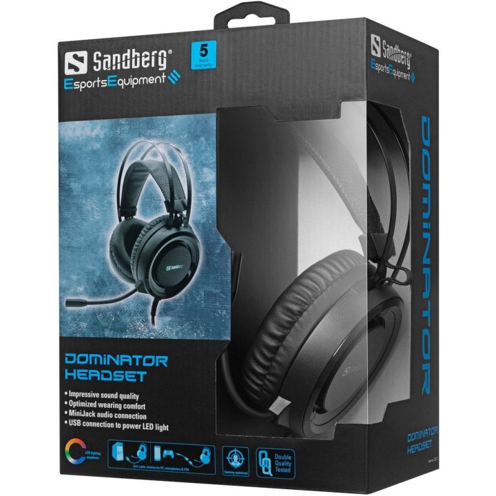 Sandberg 126-22 Dominator žaidimų ausinės su mikrofonu