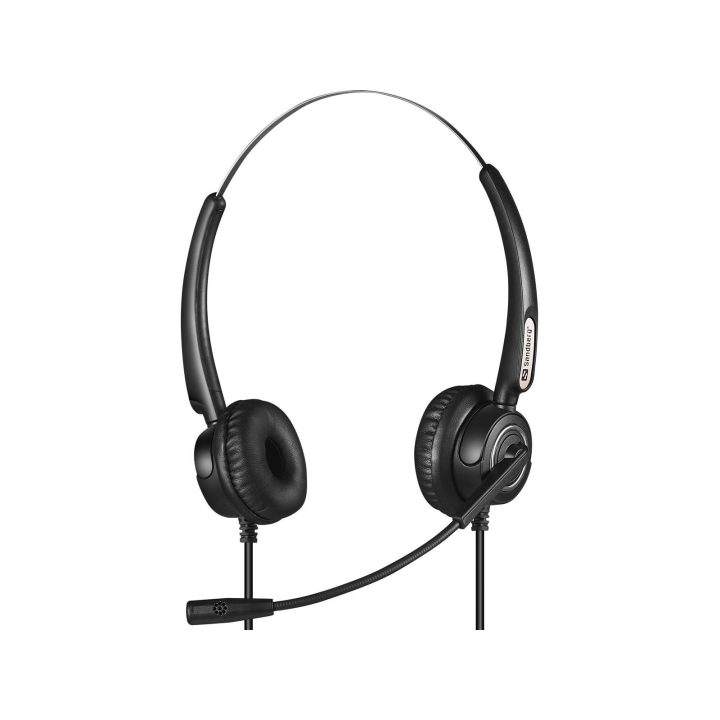 Sandberg USB+RJ9/11 Pro Stereo ausinės su mikrofonu, juodos