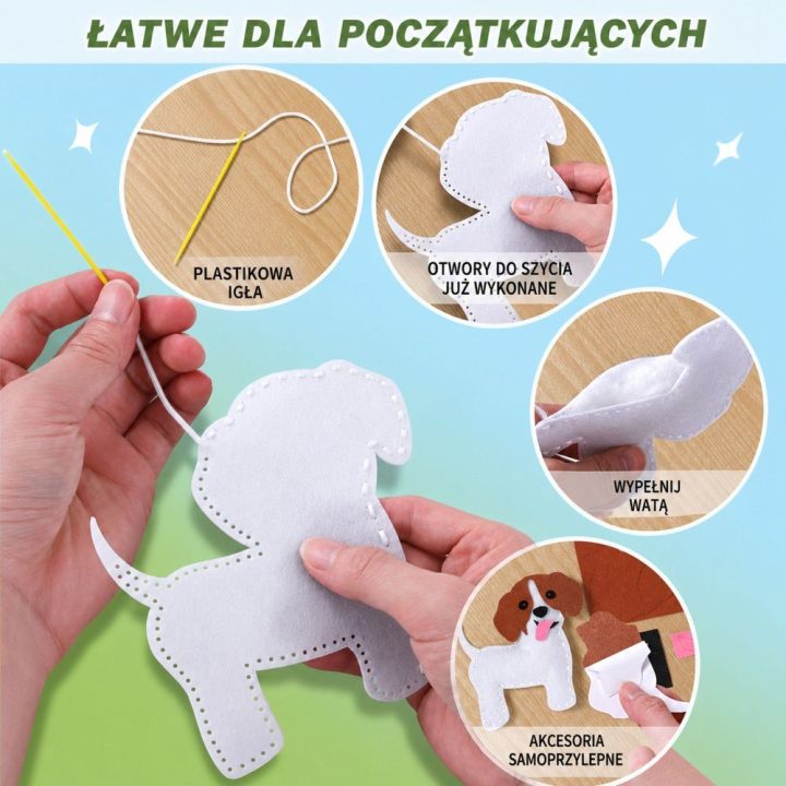 Miško gyvūnų kūrybinis siuvimo rinkinys, 6 vnt.