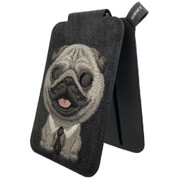 Magnetinis telefono dėklas su stojaku Nimmy New Big-Eye Cute Pets 2.0 Dog, juodas