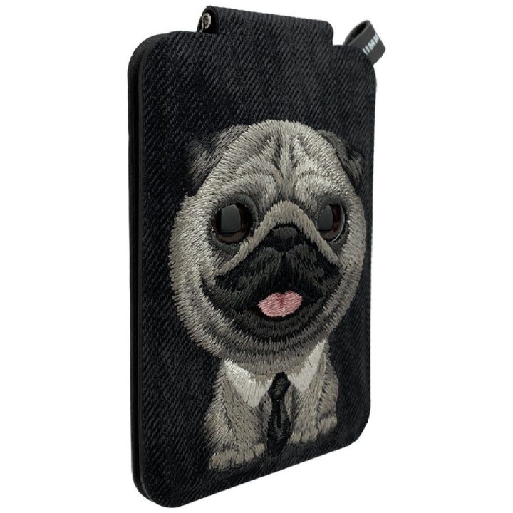 Magnetinis telefono dėklas su stojaku Nimmy New Big-Eye Cute Pets 2.0 Dog, juodas
