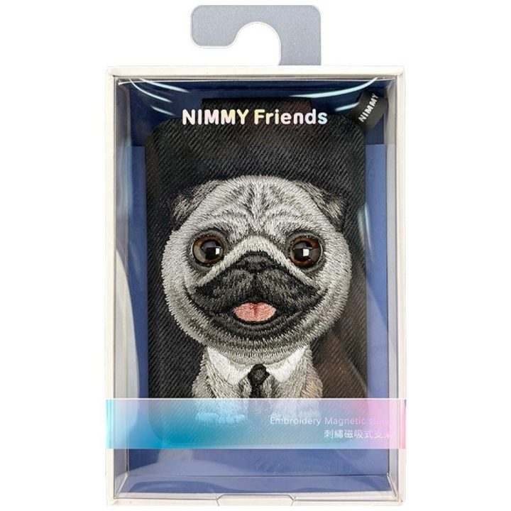 Magnetinis telefono dėklas su stojaku Nimmy New Big-Eye Cute Pets 2.0 Dog, juodas