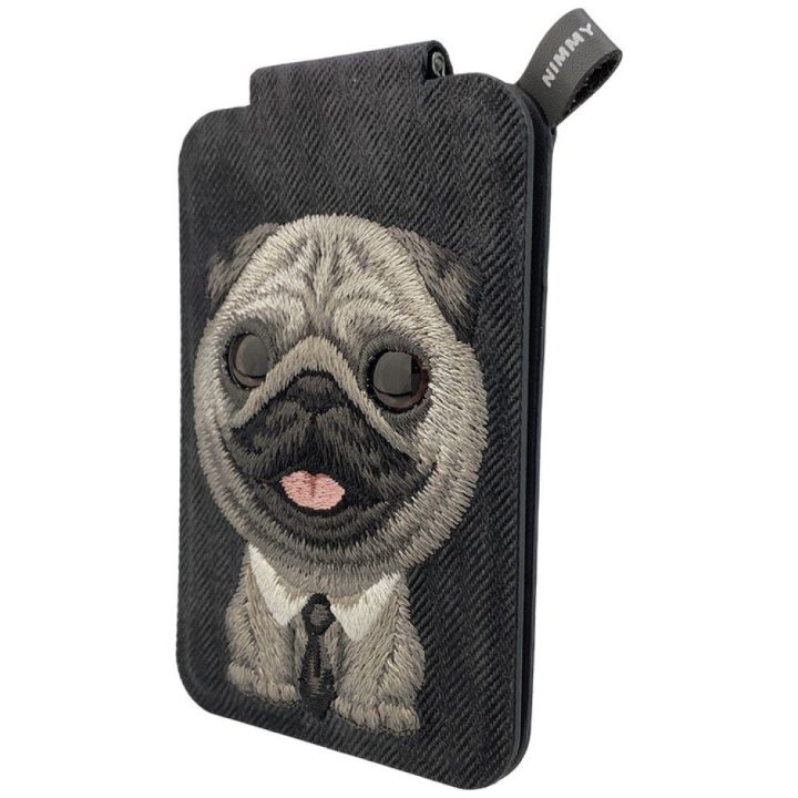 Magnetinis telefono dėklas su stojaku Nimmy New Big-Eye Cute Pets 2.0 Dog, juodas