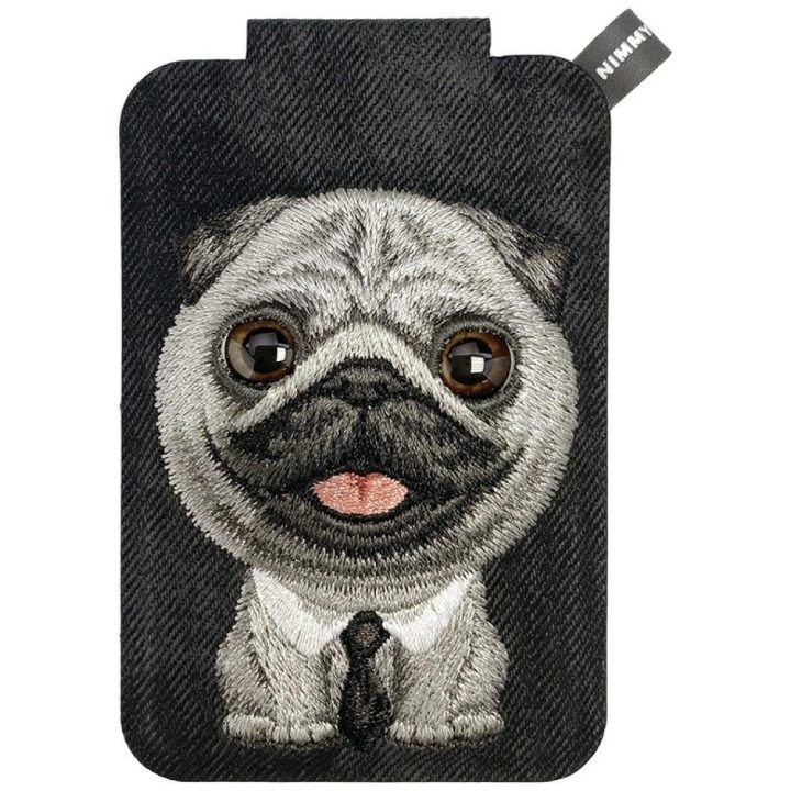 Magnetinis telefono dėklas su stojaku Nimmy New Big-Eye Cute Pets 2.0 Dog, juodas