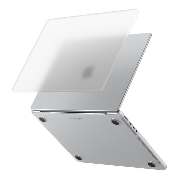 Spigen AirSkin dėklas MacBook Pro 14" 2021–2026, skaidrus matinis